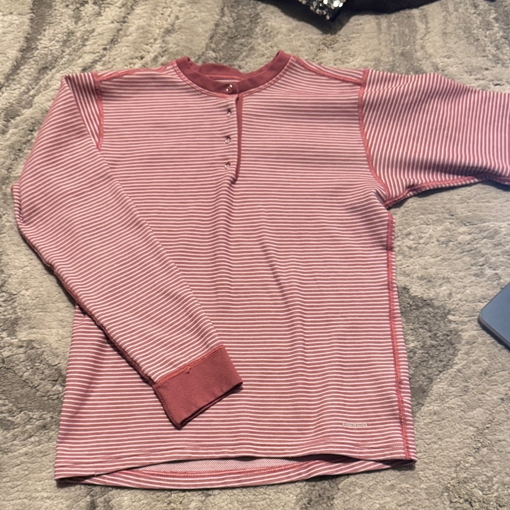 Patagonia Red Striped Long Sleeve Tee